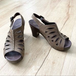 Dansko Brown Peep Toe Heels